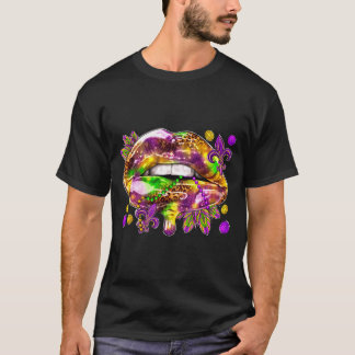 Love Women Lips Mardi Gras Carnival Fat T-Shirt