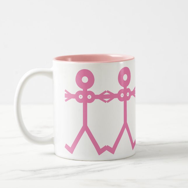 Love Women Pink 2006 Icon Art Two-Tone Coffee Mug (Left)