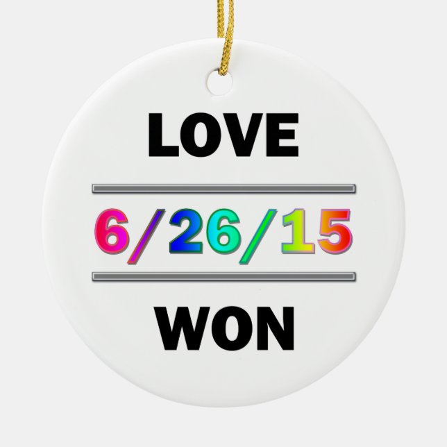 Love Won Ceramic Tree Decoration (Front)