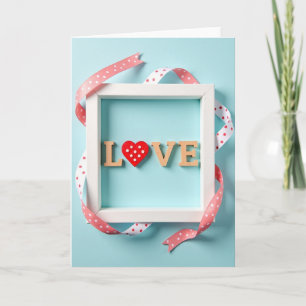 Love Wooden Block Frame Card