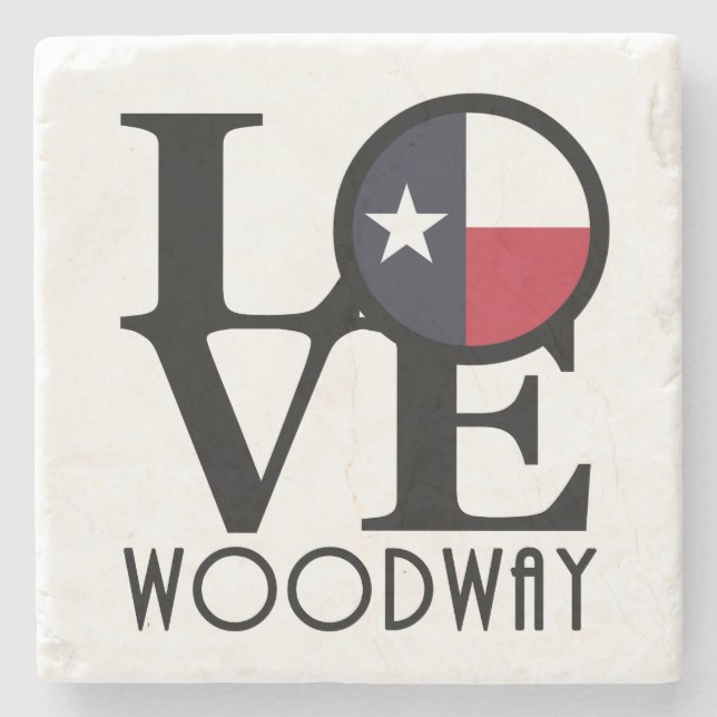 LOVE Woodway TX Stone Coaster (Front)