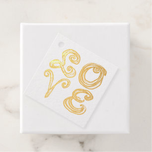 LOVE Word Art Fabric Font Red Letters  Favour Tags