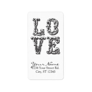 LOVE Word Art Label