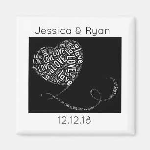 Love Word Art Personalised Magnet
