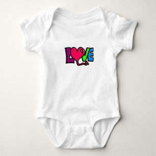 Love Word Art Typography Baby Bodysuit