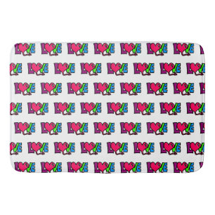 Love Word Art Typography Bath Mat