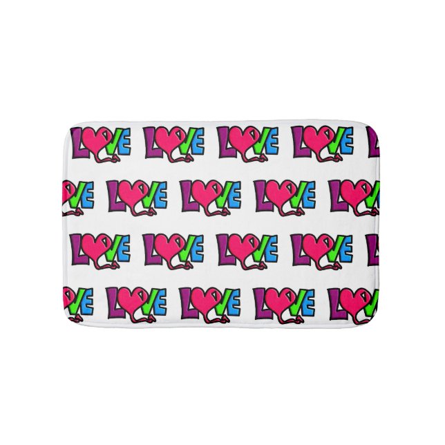 Love Word Art Typography Bath Mat (Front)