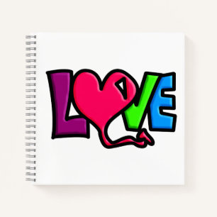 Love Word Art Typography Notebook