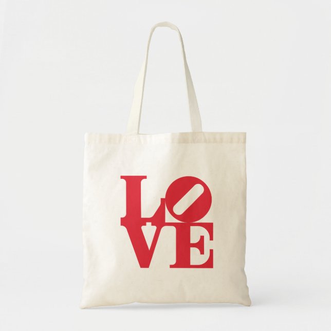 Love Word Graphic art sign colour red Tote Bag (Front)