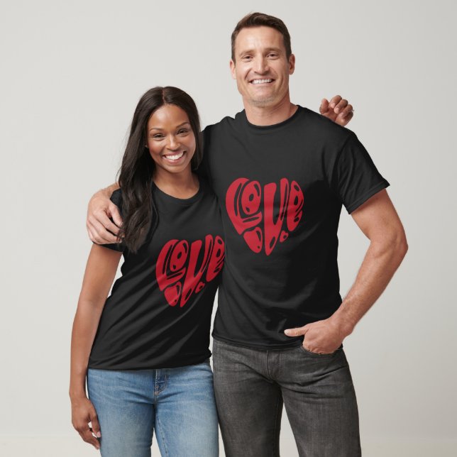 Love - Word Like Heart T-Shirt (Unisex)