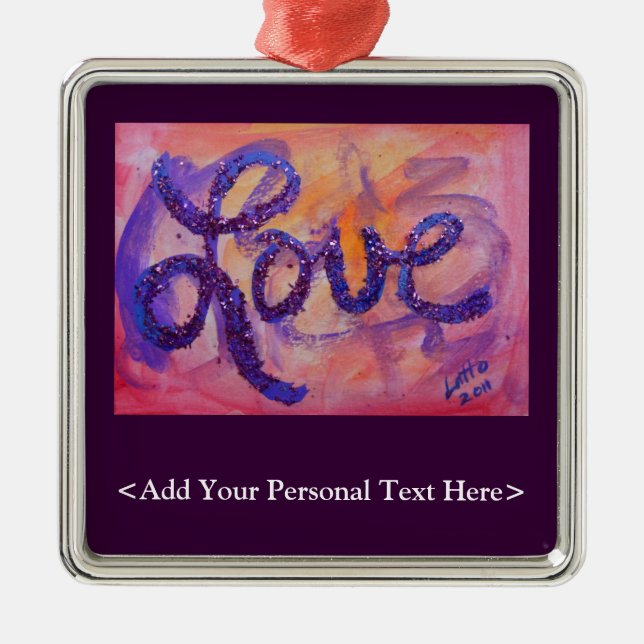 Love Word Ornament with Customised Text Option (Front)