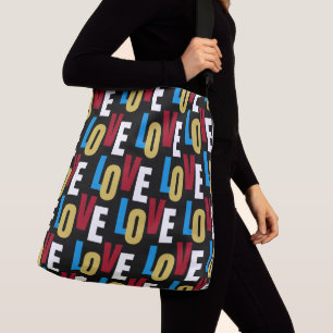 Love word pattern crossbody bag