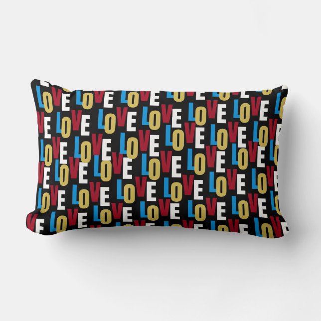 Love word pattern lumbar cushion (Front)