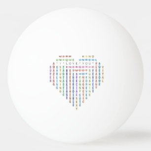 Love Word Quest - Heart Puzzle - I Love You Ping Pong Ball