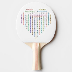 Love Word Quest - Heart Puzzle - I Love You Ping Pong Paddle