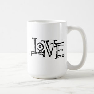 Love word typography coffee mug