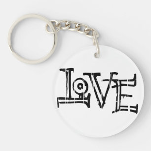 Love word typography key ring