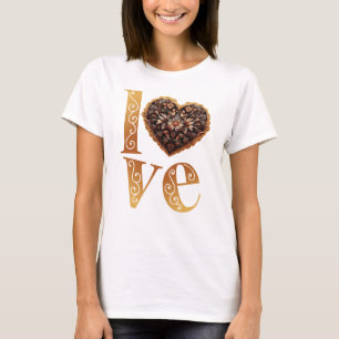 Love word with romantic filigree pink heart T-Shirt