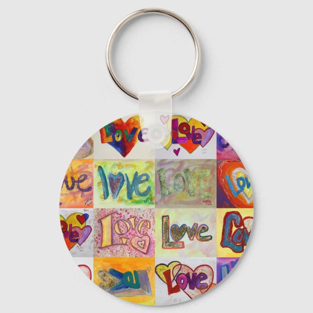 Love Word XOXO Art Painting Keychain (Front)