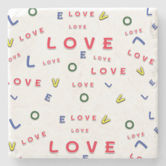 LOVE wording pattern coaster