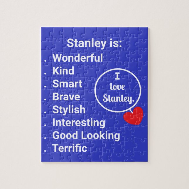 Love & Words - Blue with Heart: Jigsaw Puzzle (Vertical)