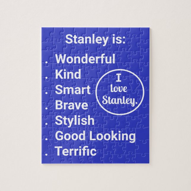 Love & Words in Blue & White Jigsaw Puzzle (Vertical)