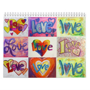 Love Words XOXO Art Paintings Calendar
