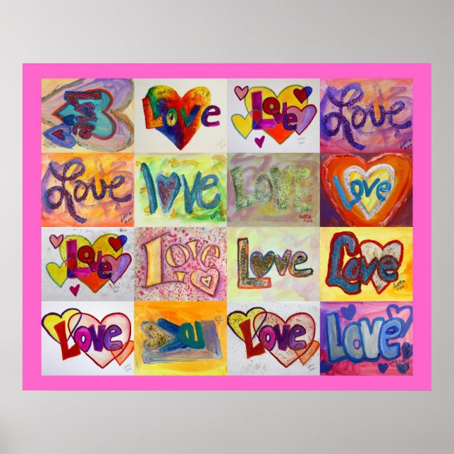 Love Words XOXO Artwork Paintings Poster Art Print (Front)