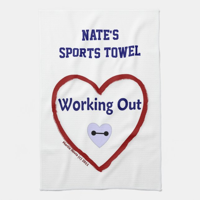 Love Working Out - Sports Towel (Personalise) (Vertical)