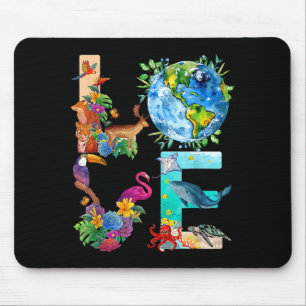 Love World Earth Day 2022 Planet Environmental Ani Mouse Pad
