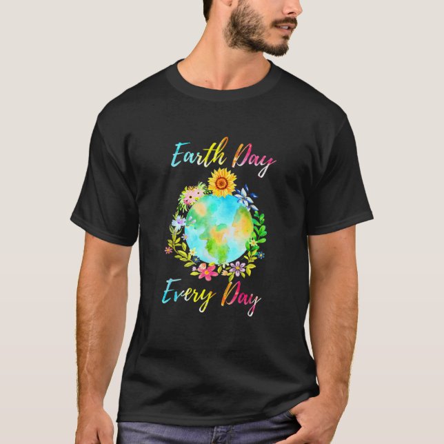 Love World Earth Day 2022 Planet Environmental Flo T-Shirt (Front)