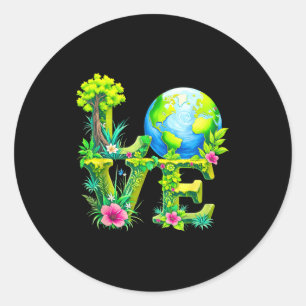 Love world earth day 2026 environmental animal tre classic round sticker