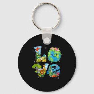 Love world earth day 2026 environmental animal tre key ring