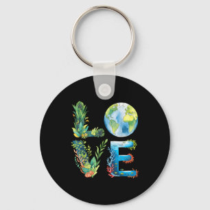 Love world earth day 2026 environmental animal tre key ring