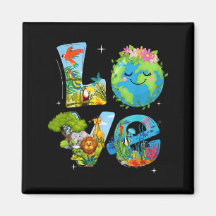 Love world earth day 2026 environmental animal tre magnet