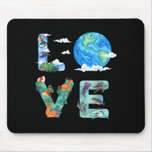 Love world earth day 2026 environmental animal tre mouse pad