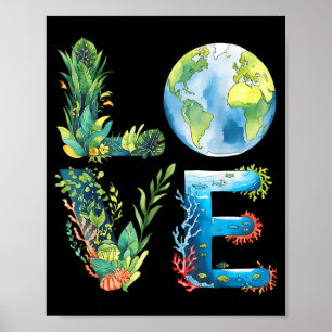 Love world earth day 2026 environmental animal tre poster