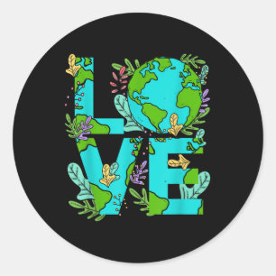 Love World - Environmental Protection Earth Day Cl Classic Round Sticker