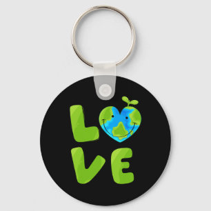 Love World Planet Mother Earth Earth Day Key Ring