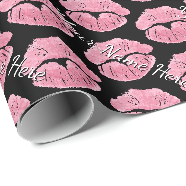 Love Wrapping Paper Kisses Personalised Gift Paper (Roll Corner)