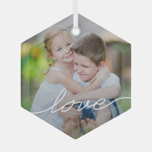 LOVE Writing Custom Photo Ornaments
