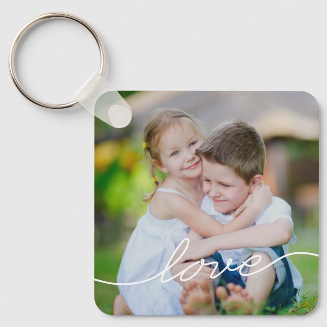 Love Writing Personalised Photo Keychain (Front)