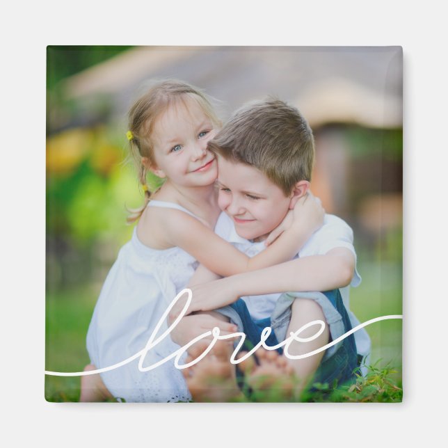 LOVE Writing Personalised Photo Magnet (Front)