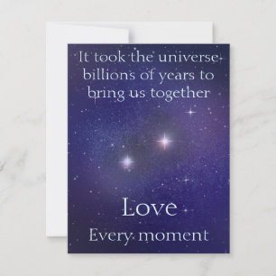 Love Written in the Stars Custom Sentimental Words Card