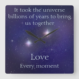 Love Written in the Stars Custom Sentimental Words Square Wall Clock