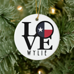 LOVE Wylie Texas Ceramic Ornament