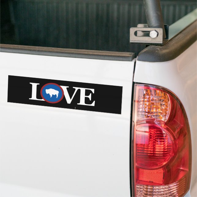 LOVE Wyoming Bumper Sticker (On Truck)