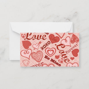 Love XOXO Be Mine Forever Hearts Valentine's Day Card