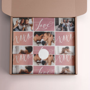 Love XOXO Valentine's Photo Collage Tissue Paper