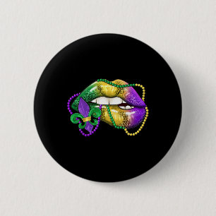 Love Y Lips Mardi Gras Carnival Fat Tuesday Men Wo 6 Cm Round Badge